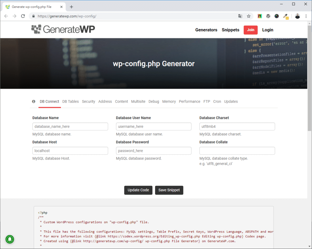configurar wp-config.php